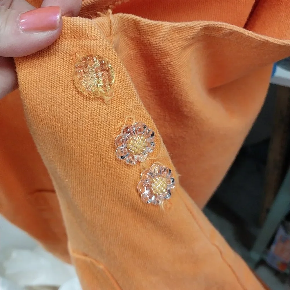 3402 Size Medium Hallain La Jumper with Plastic Buckles in Orange - Picture 4 of 6